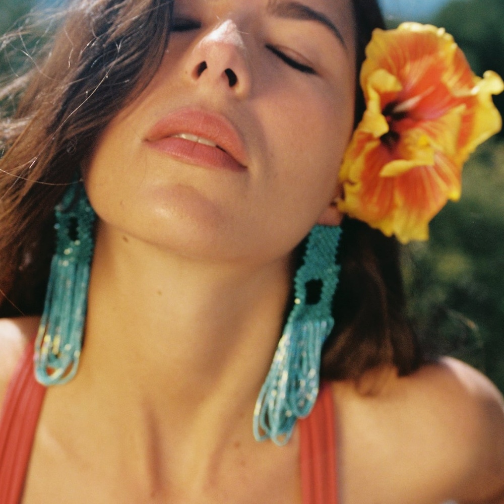 Zara limited edition beaded bohemian earrings - Picture 5 of 6